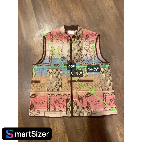 Alfred Dunner Ladies Tapestry Vest Cider House Fall Foliage Design Size 14 - Picture 8 of 9